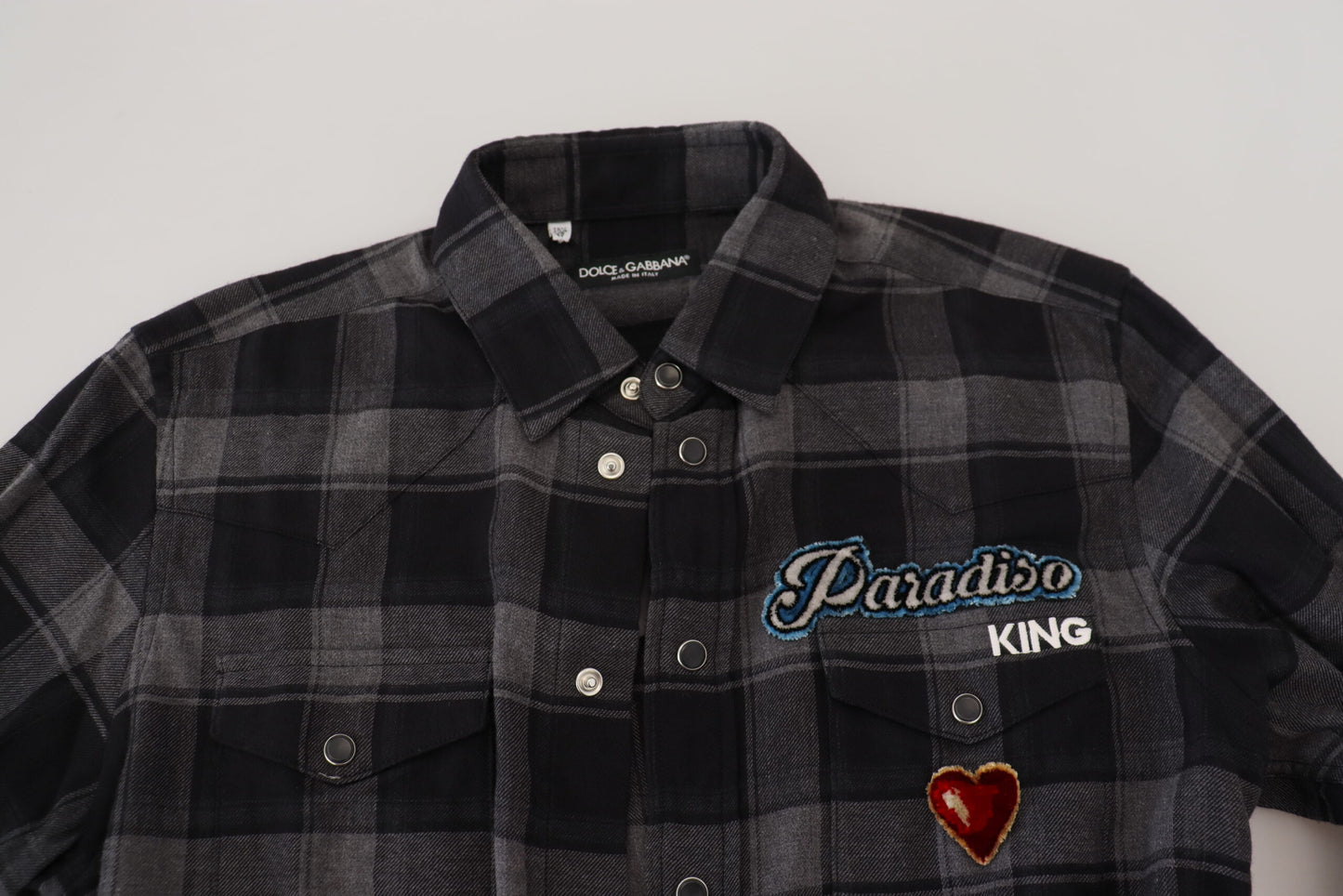 Camicia a maniche lunghe da uomo a quadri grigio nero