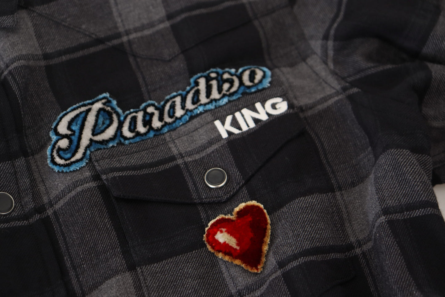 Camicia a maniche lunghe da uomo a quadri grigio nero