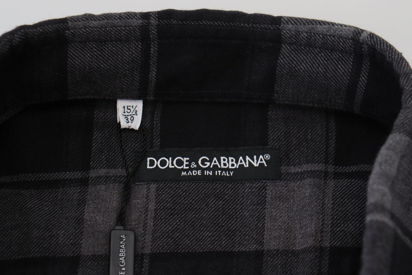 Camicia a maniche lunghe da uomo a quadri grigio nero