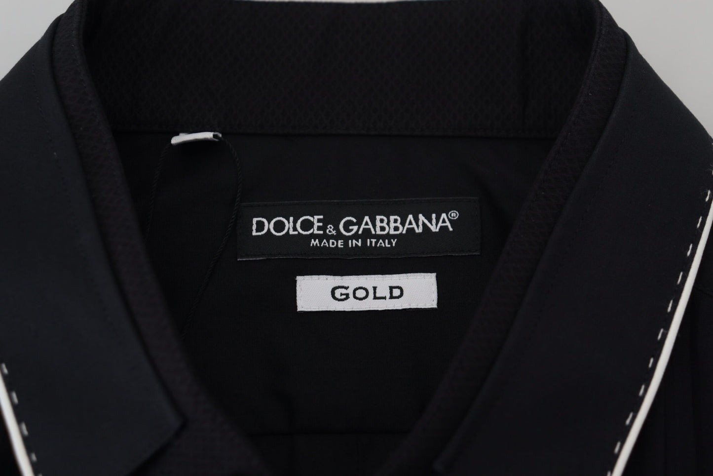 Camicia in cotone slim fit da smoking nera GOLD