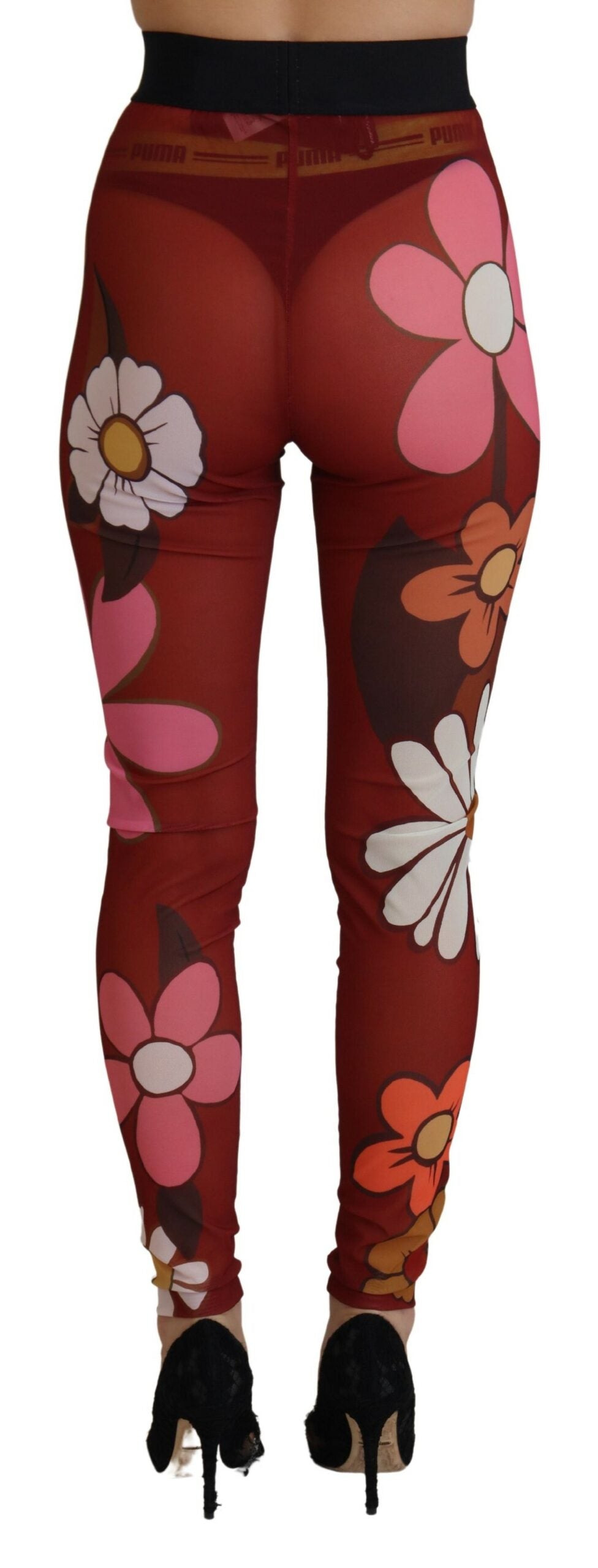 Dolce &amp; Gabbana – Leggings mit hoher Taille und Blumenmuster in Rot