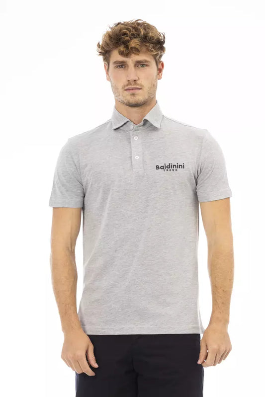 Polo pour hommes en coton gris Baldinini Trend