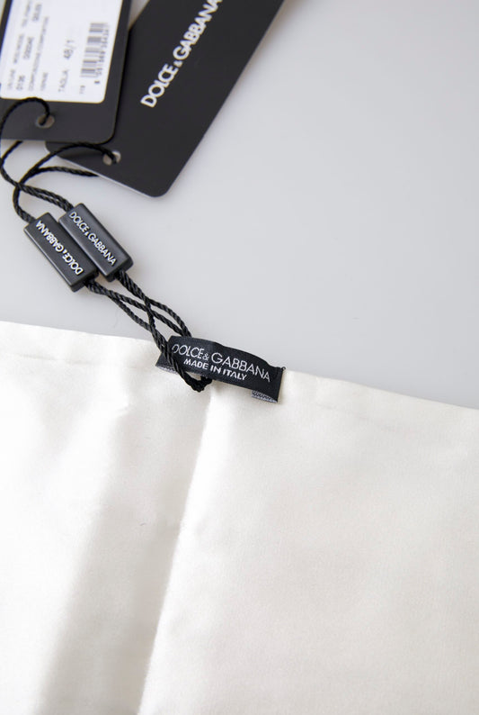 Dolce &amp; Gabbana Eleganter weißer Seidenkummerbund