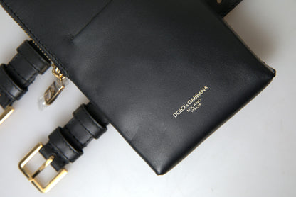 Dolce &amp; Gabbana – Elegante Clutch aus Leder mit Handgelenksriemen