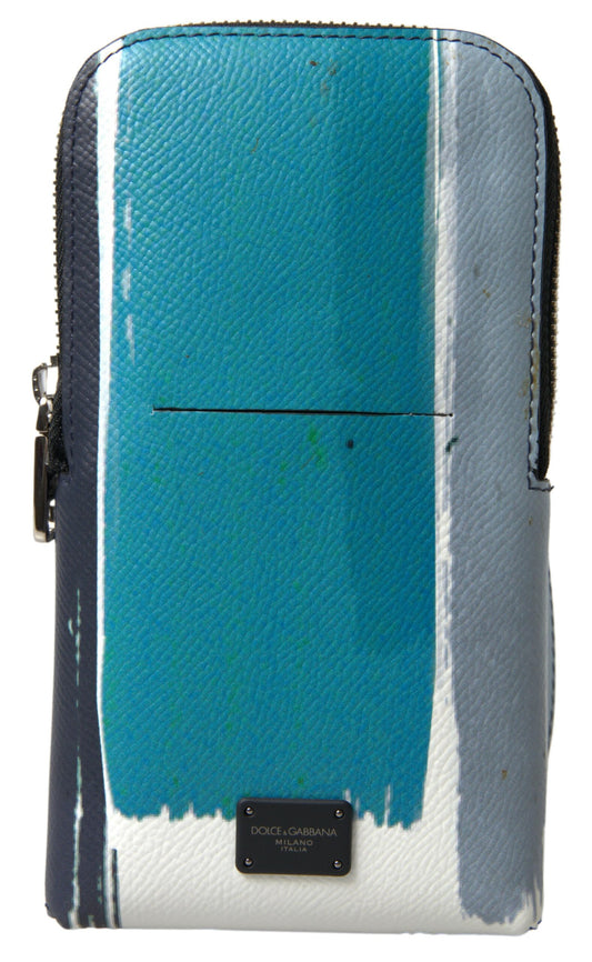 Bolso cruzado de cuero azul para hombre con bandolera para teléfono