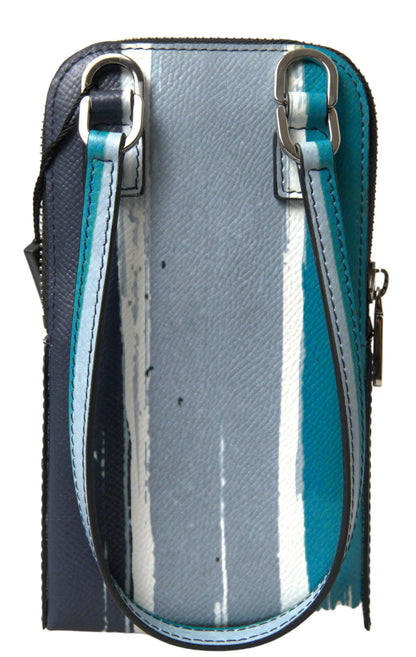 Bolso cruzado de cuero azul para hombre con bandolera para teléfono