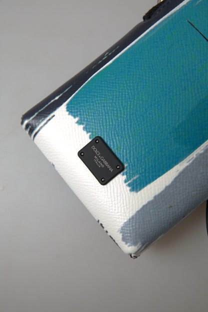 Bolso cruzado de cuero azul para hombre con bandolera para teléfono