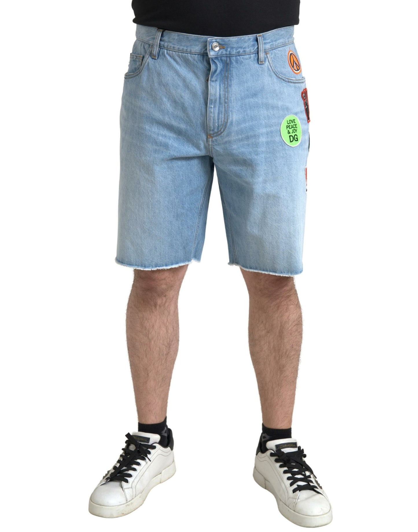 Dolce &amp; Gabbana Elegante hellblaue Denim-Bermudashorts