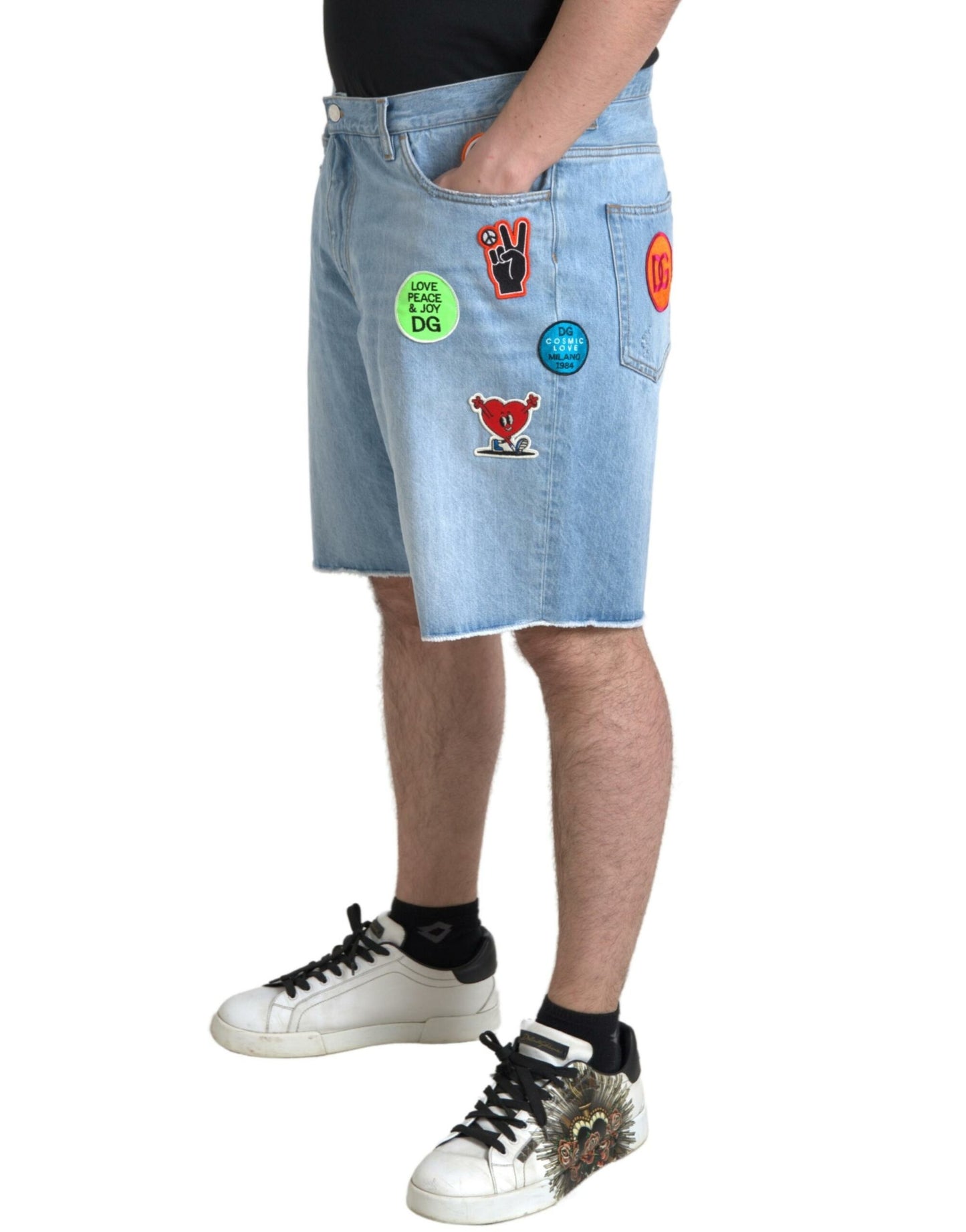 Dolce &amp; Gabbana Elegante hellblaue Denim-Bermudashorts