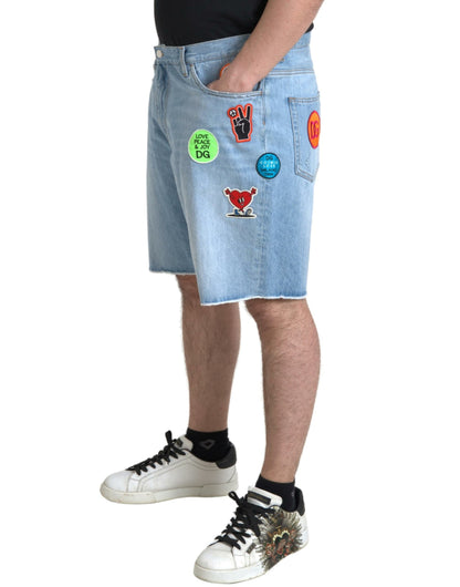 Dolce &amp; Gabbana Elegante hellblaue Denim-Bermudashorts