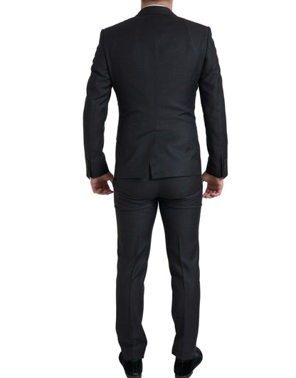 Traje MARTINI negro de 3 piezas con botonadura única
