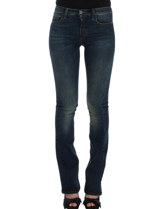 Jeans blu a gamba dritta