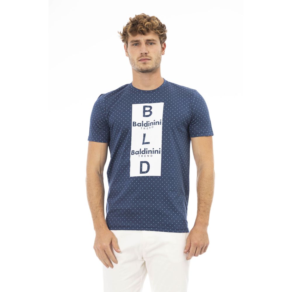 T-shirt pour homme en coton bleu Baldinini Trend
