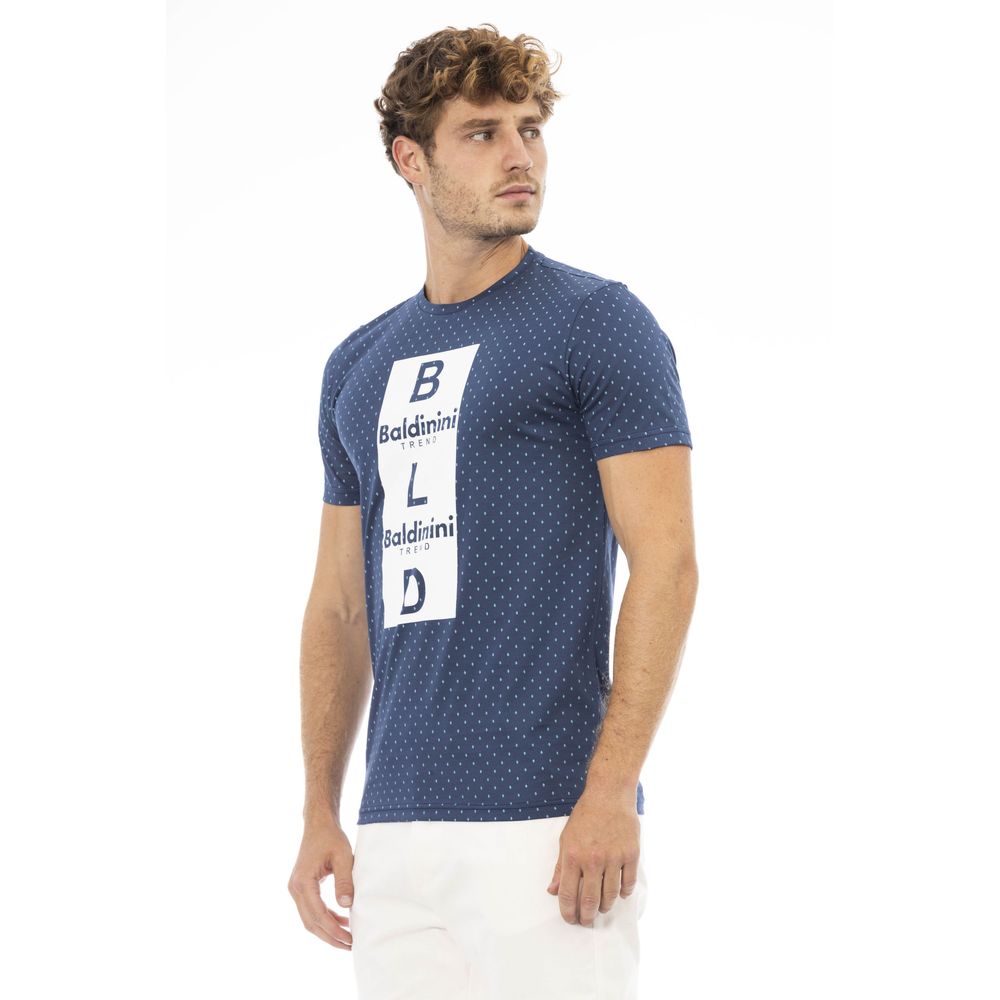 T-shirt pour homme en coton bleu Baldinini Trend
