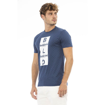 T-shirt pour homme en coton bleu Baldinini Trend