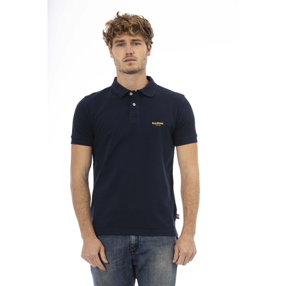 Polo pour hommes en coton bleu Baldinini Trend