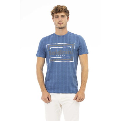 T-shirt pour homme en coton bleu Baldinini Trend
