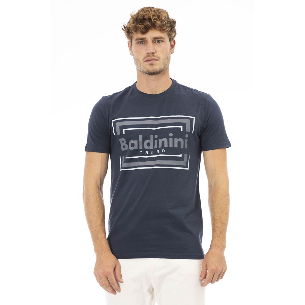 T-shirt pour homme en coton bleu Baldinini Trend