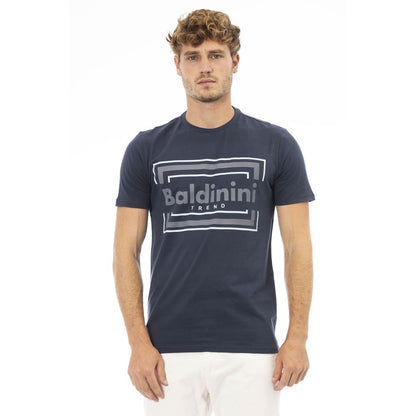 T-shirt pour homme en coton bleu Baldinini Trend