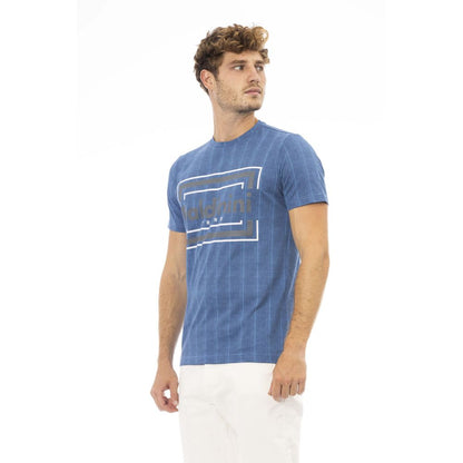 T-shirt pour homme en coton bleu Baldinini Trend