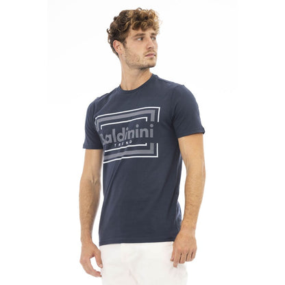 T-shirt pour homme en coton bleu Baldinini Trend
