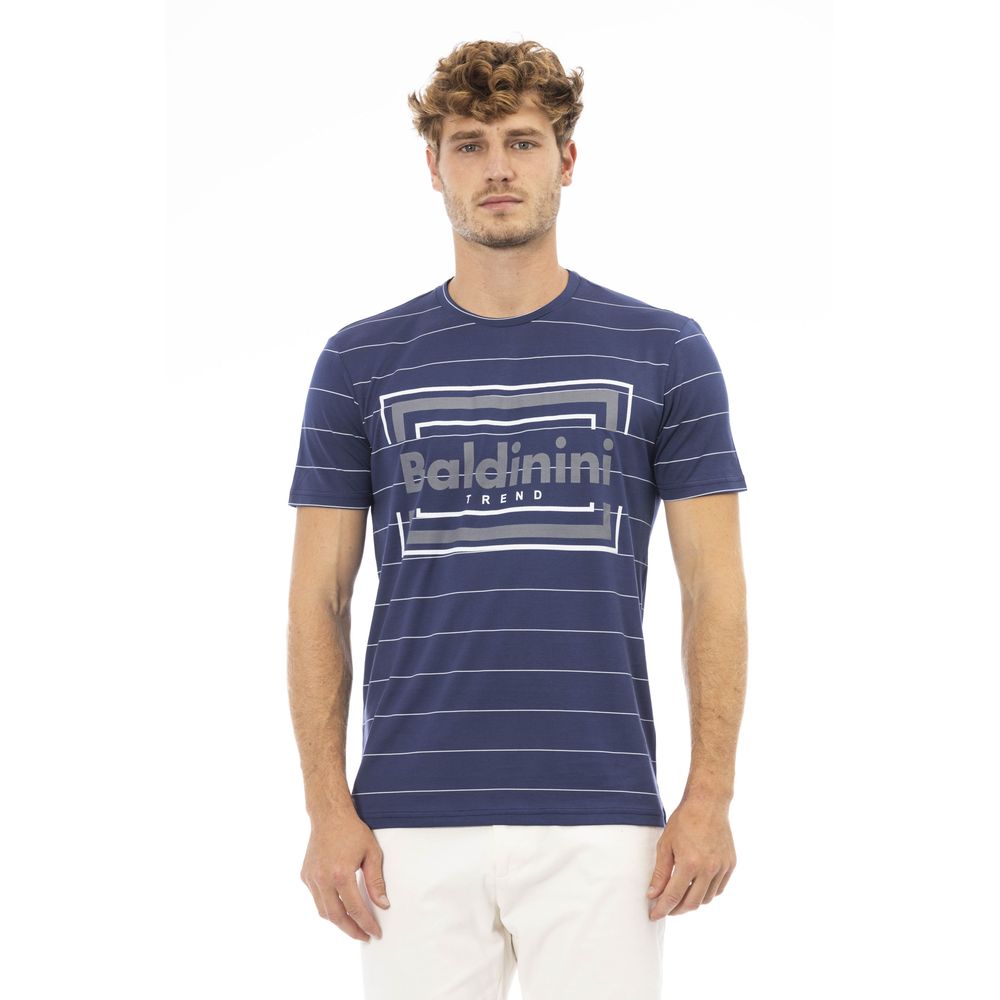 T-shirt pour homme en coton bleu Baldinini Trend
