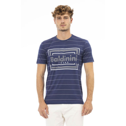 T-shirt pour homme en coton bleu Baldinini Trend