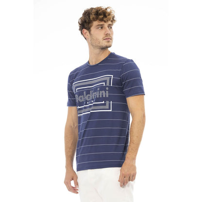 T-shirt pour homme en coton bleu Baldinini Trend