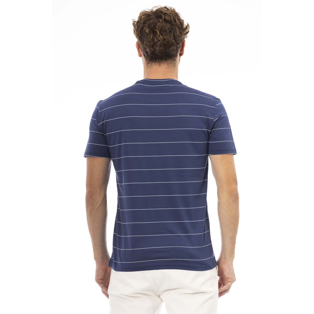 T-shirt pour homme en coton bleu Baldinini Trend