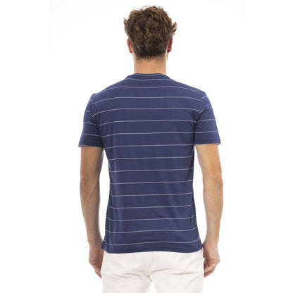 T-shirt pour homme en coton bleu Baldinini Trend