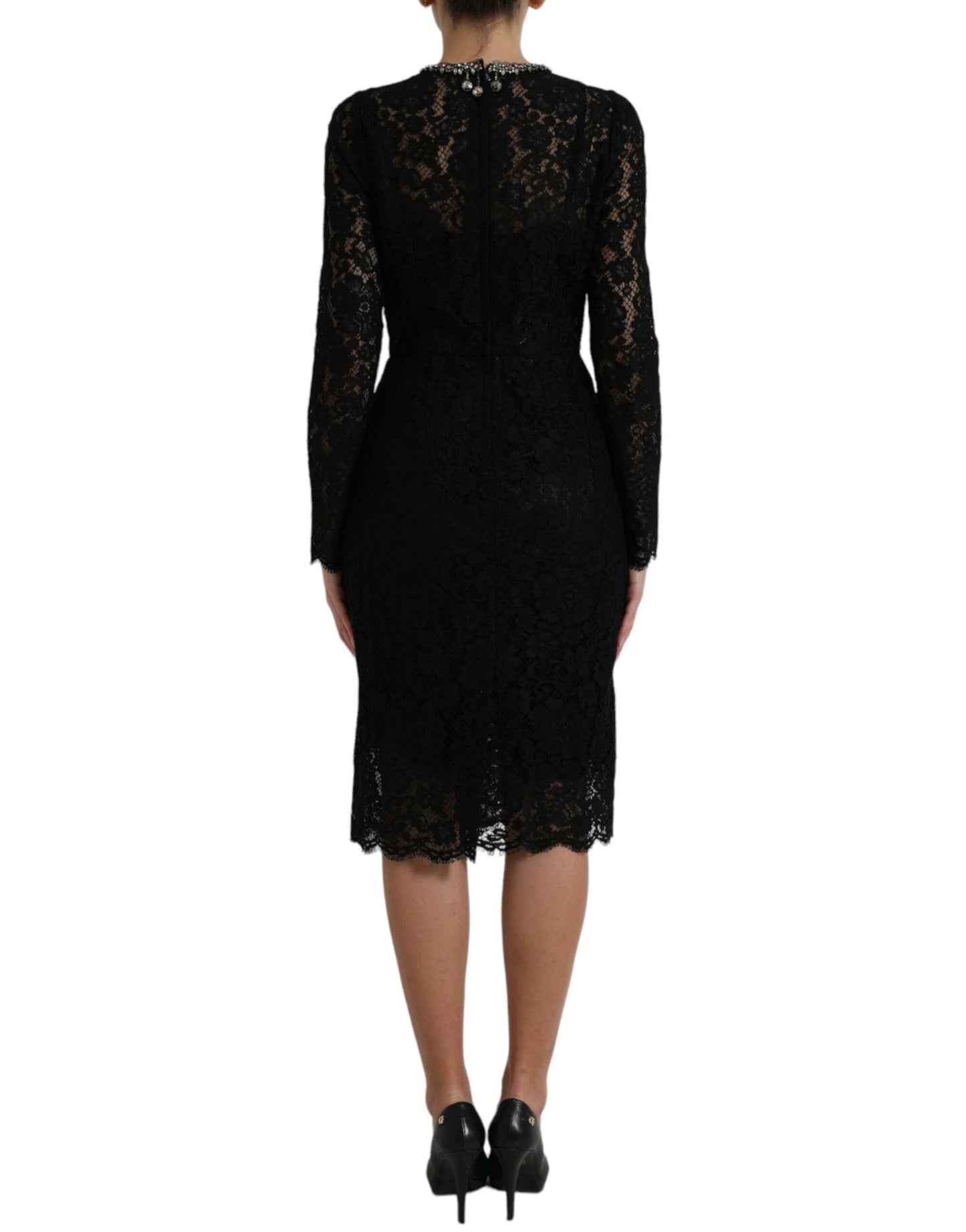 Dolce &amp; Gabbana Elegantes Etuikleid mit Kristallverzierung