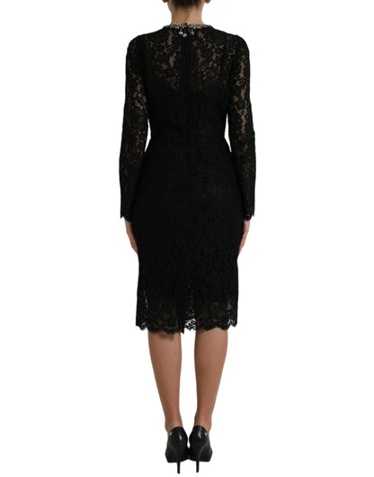 Dolce &amp; Gabbana Elegantes Etuikleid mit Kristallverzierung