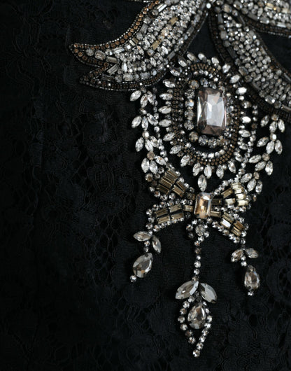 Dolce &amp; Gabbana Elegantes Etuikleid mit Kristallverzierung