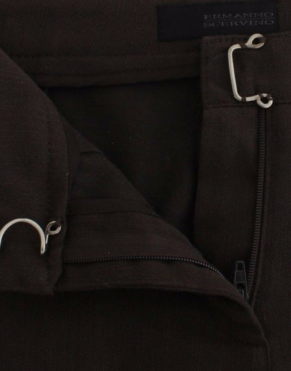 Pantaloni eleganti casual chino marroni color cachi