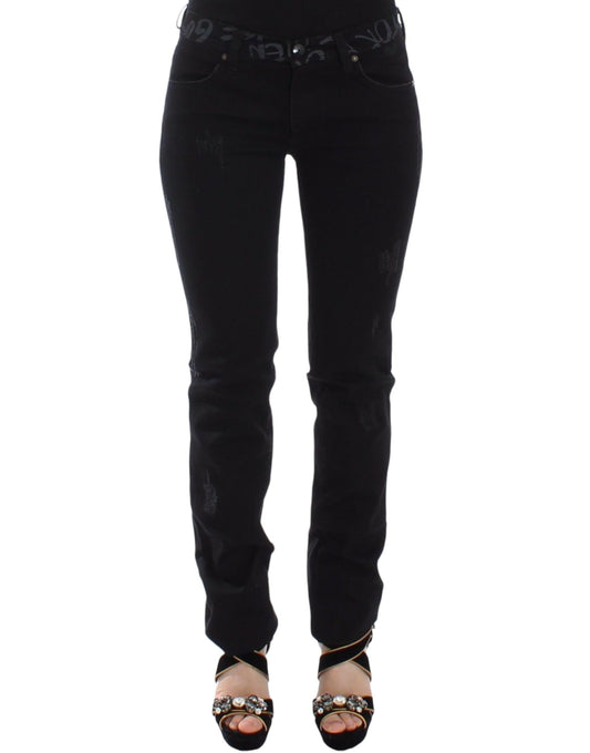 Jeans slim neri Pantaloni denim skinny elasticizzati