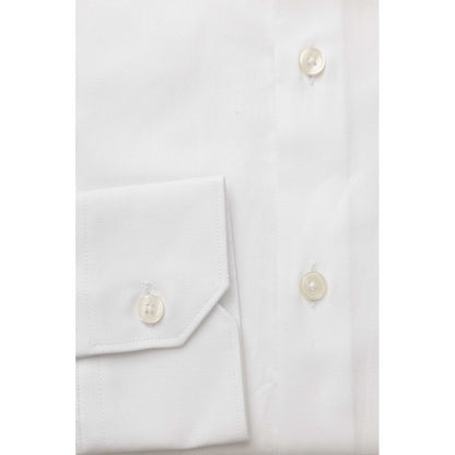 Elegantes Hemd mit französischem Kragen aus weißer Baumwolle