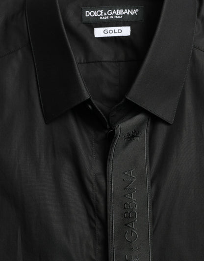 Dolce &amp; Gabbana Elegantes schwarzes Slim Fit-Oberhemd