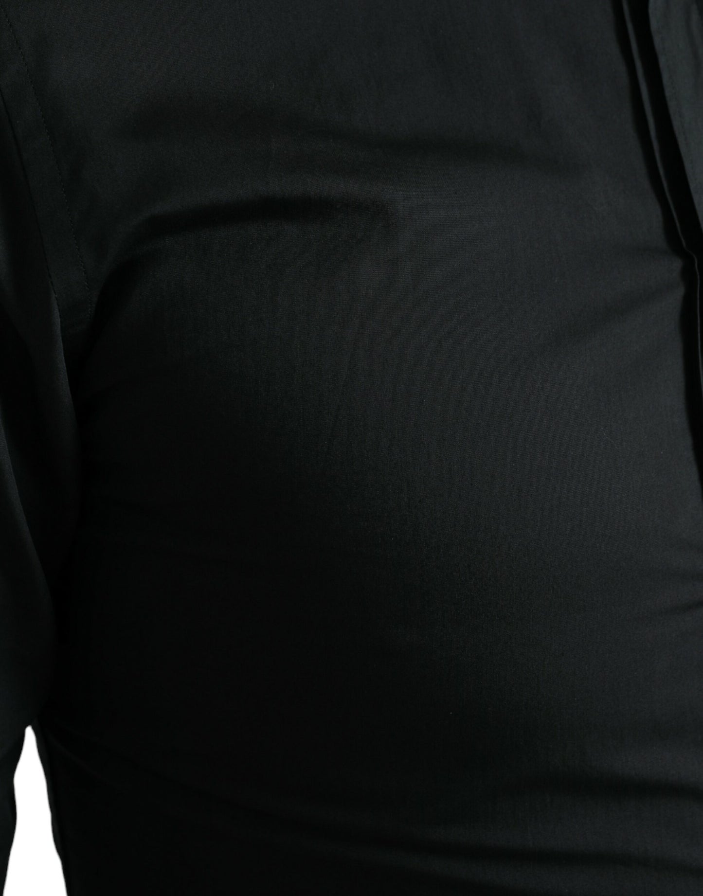Dolce &amp; Gabbana Elegantes, schmales schwarzes Hemd aus Seidenmischung