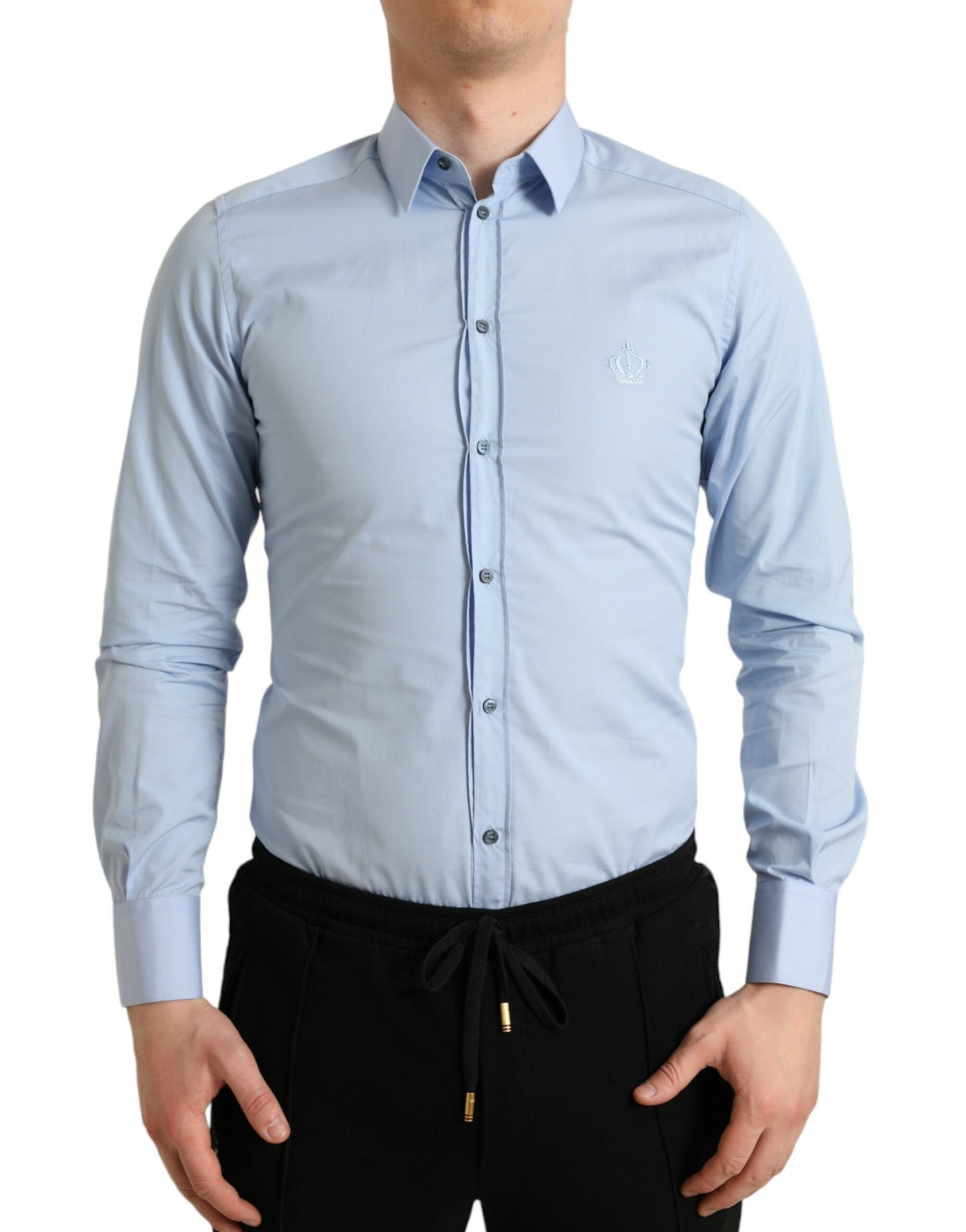 Dolce &amp; Gabbana Elegantes Slim Fit-Hemd in Himmelblau