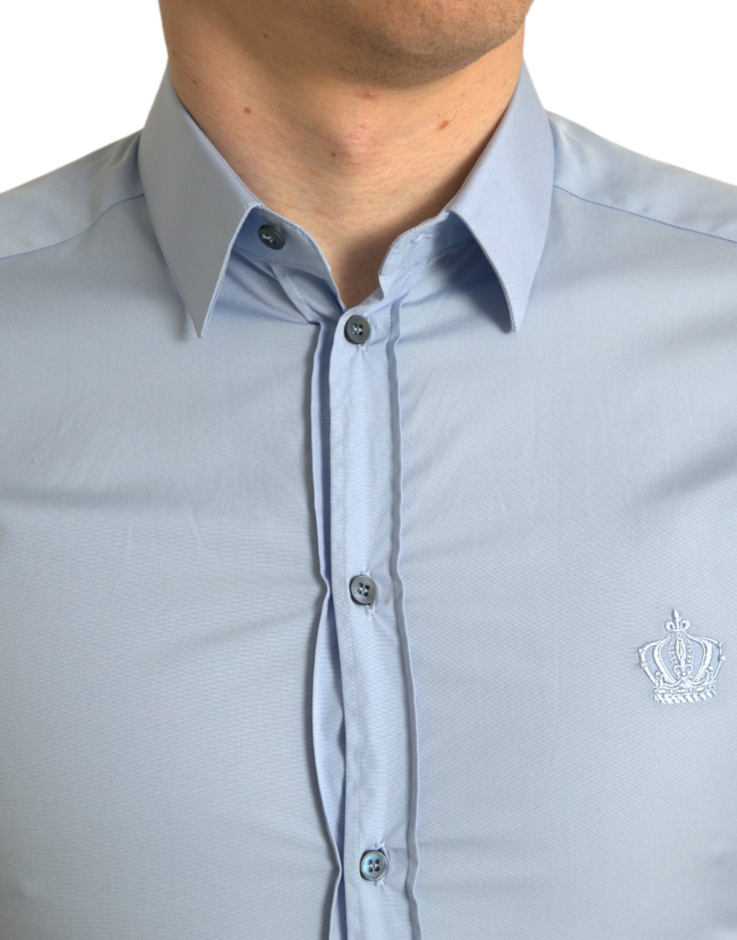 Dolce &amp; Gabbana Elegantes Slim Fit-Hemd in Himmelblau
