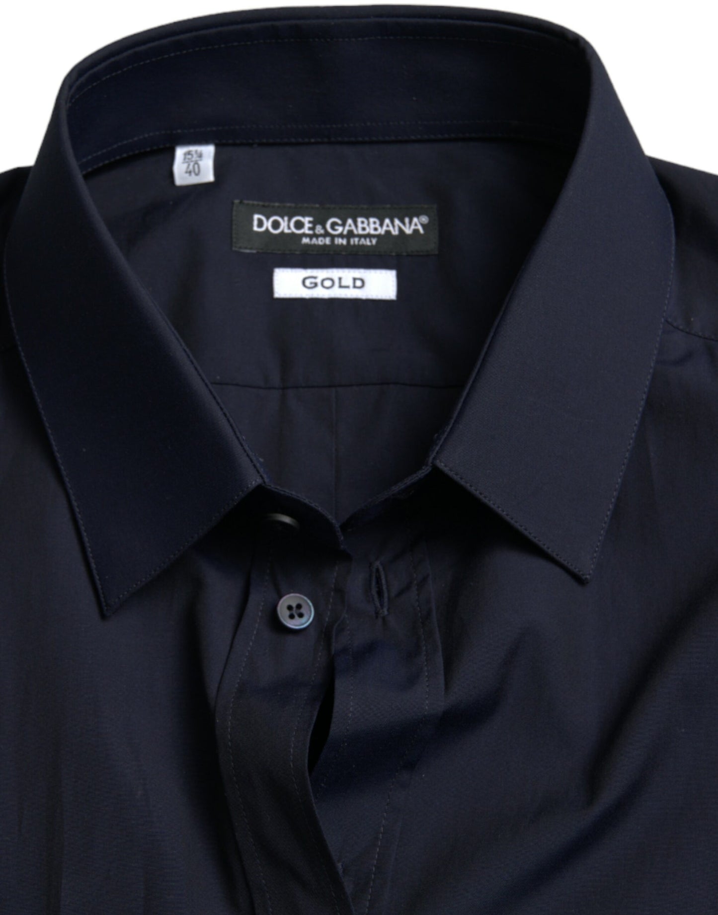 Dolce &amp; Gabbana – Elegantes, marineblaues Jacquard-Hemd