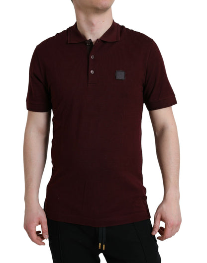 Dolce &amp; Gabbana Elegantes Poloshirt aus kastanienbrauner Baumwollmischung