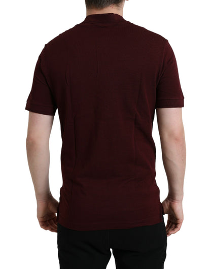 Dolce &amp; Gabbana Elegantes Poloshirt aus kastanienbrauner Baumwollmischung