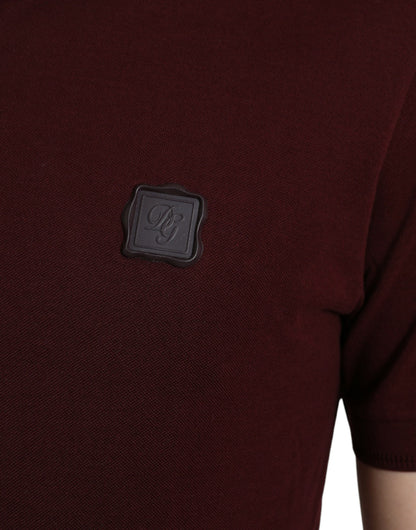 Dolce &amp; Gabbana Elegantes Poloshirt aus kastanienbrauner Baumwollmischung