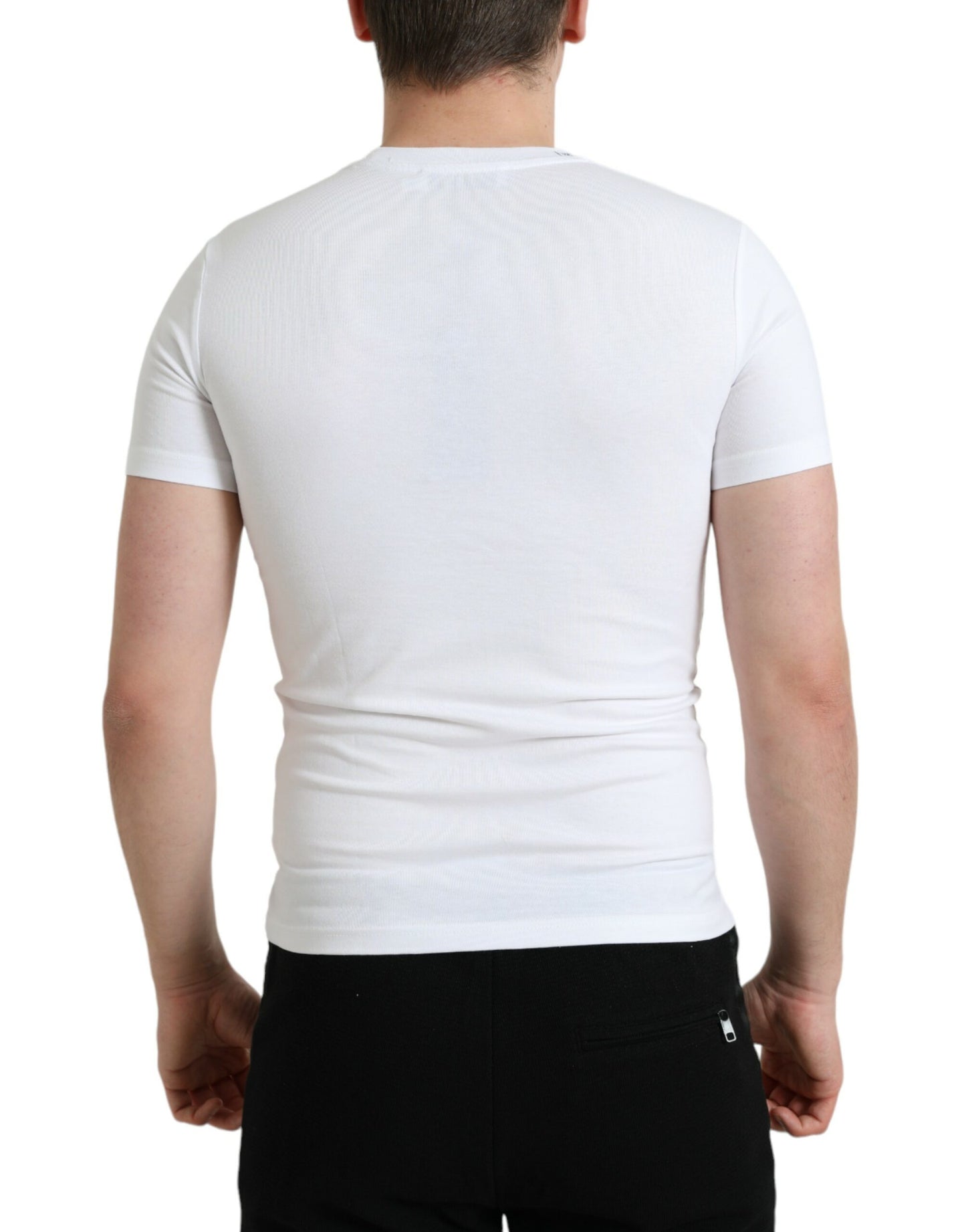 Dolce &amp; Gabbana Elegantes weißes T-Shirt mit Rundhalsausschnitt und Logo