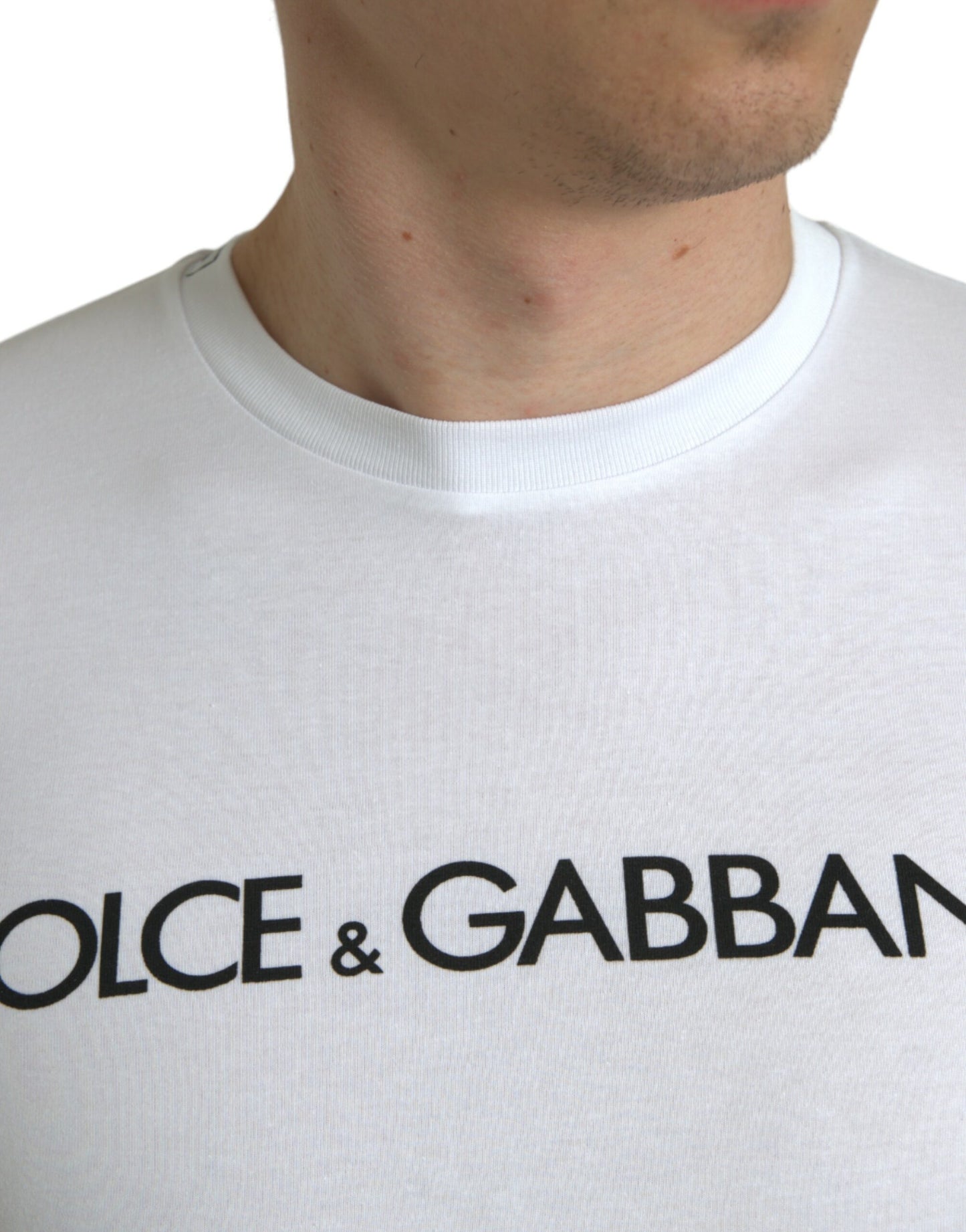 Dolce &amp; Gabbana Elegantes weißes T-Shirt mit Rundhalsausschnitt und Logo