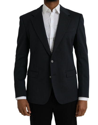 Dolce &amp; Gabbana Dunkelblauer einreihiger Blazer aus Baumwolle