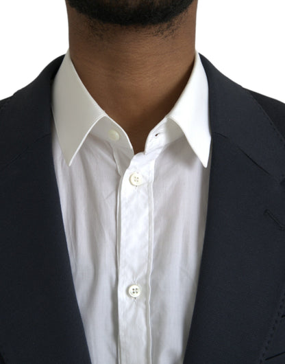 Dolce &amp; Gabbana Dunkelblauer einreihiger Blazer aus Baumwolle