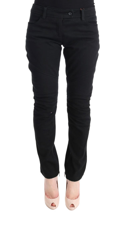 Pantaloni casual slim fit in cotone nero