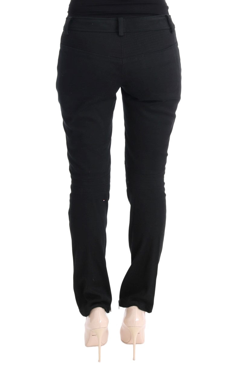 Pantaloni casual slim fit in cotone nero
